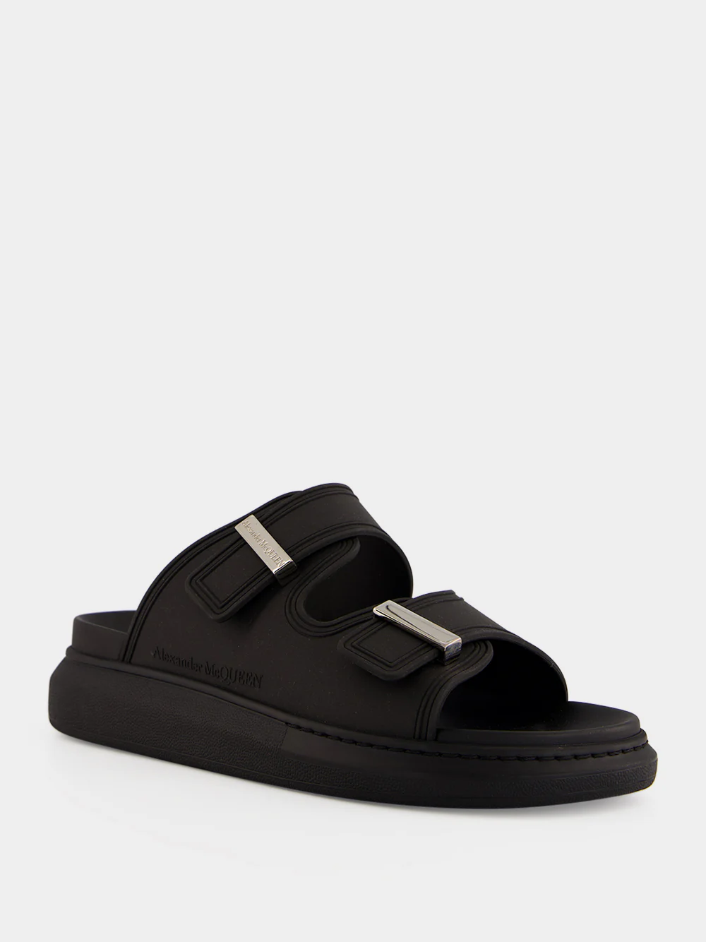 Black Hybrid Rubber Slides - Image 2
