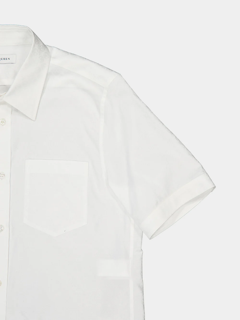 White Cotton Short Sleeve Shirt - Image 4