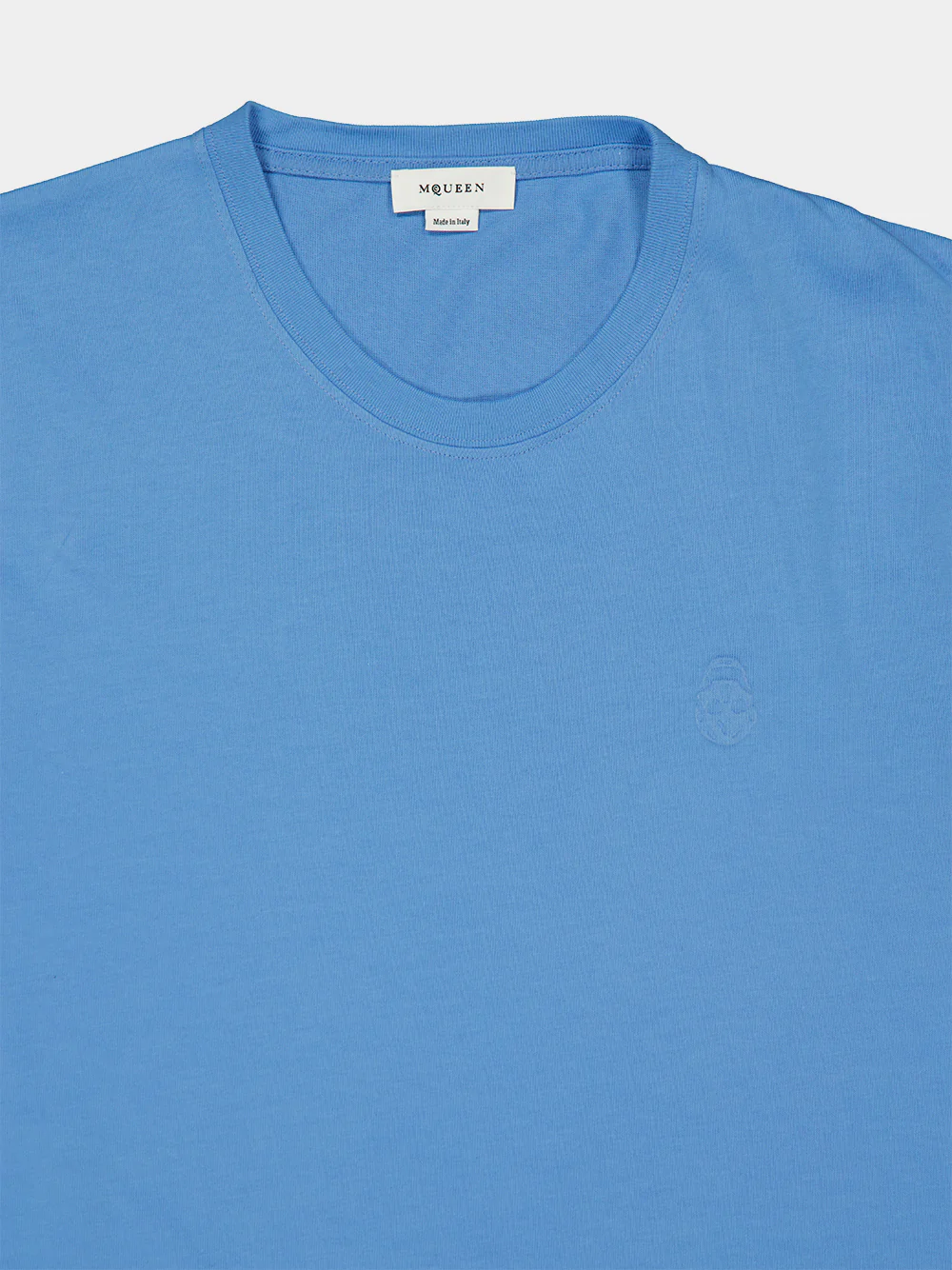 Blue Embossed Cotton T-Shirt - Image 3