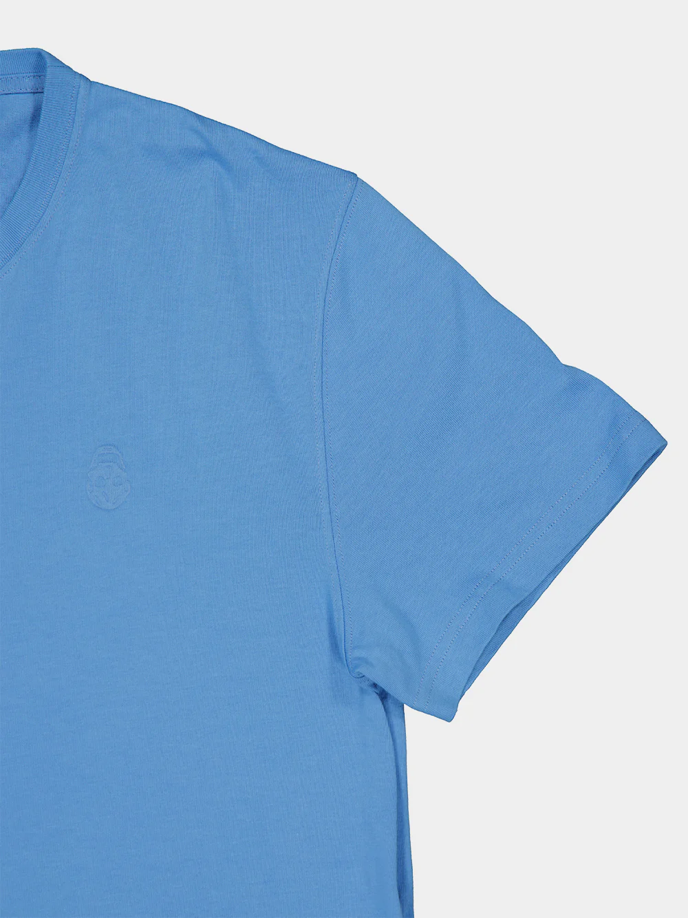 Blue Embossed Cotton T-Shirt - Image 4