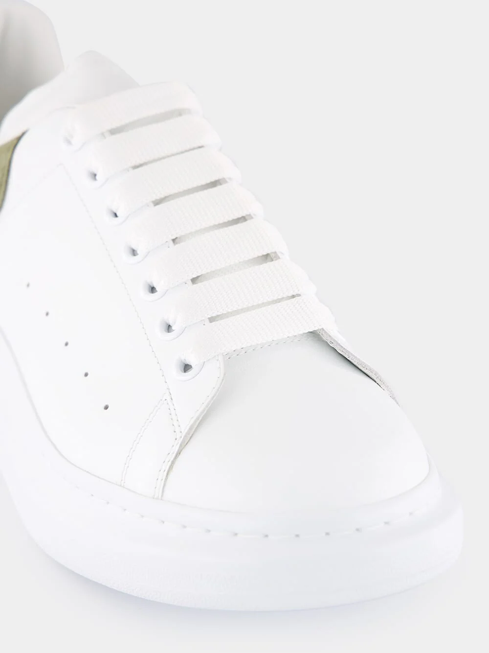 White and Olive Green Oversized Sneakers - Image 7
