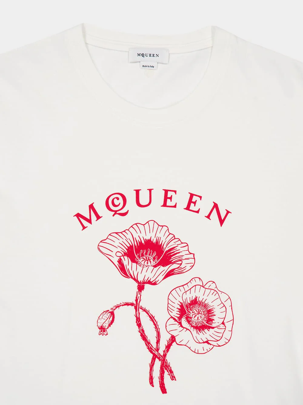 White and Red McQueen Poppy T-Shirt - Image 3