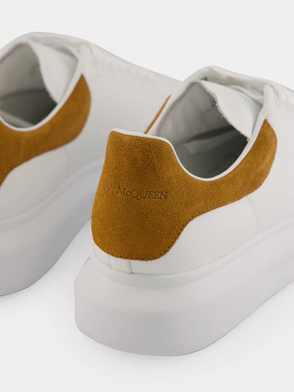 White and Tan Oversized Sneaker in Calf Leather - Image 6