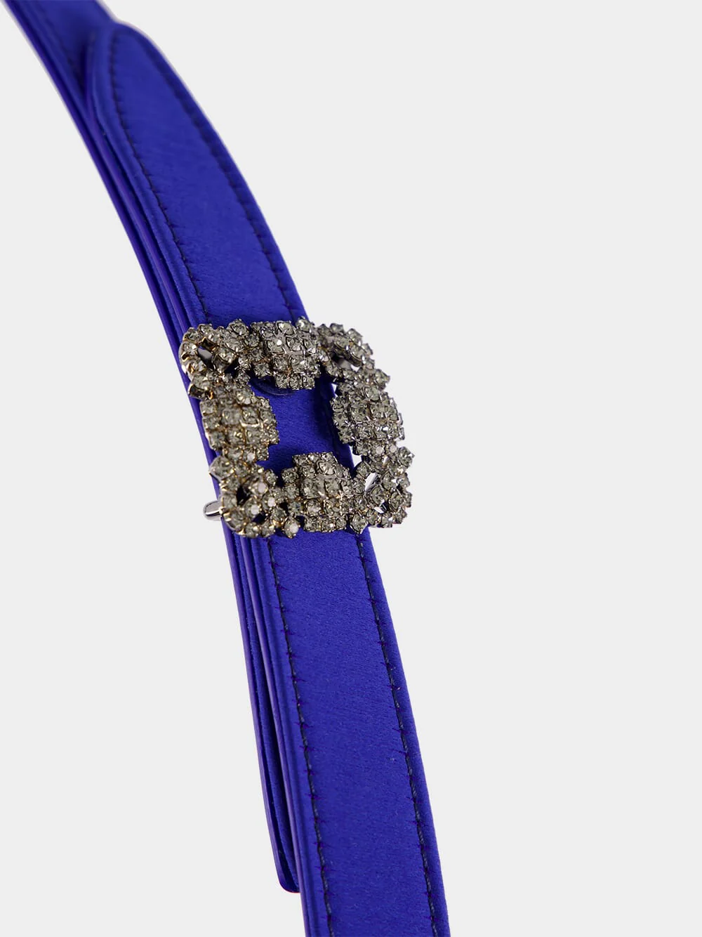 Blue Hangisi Belt Mini Satin Crystal Buckled Belt - Image 2