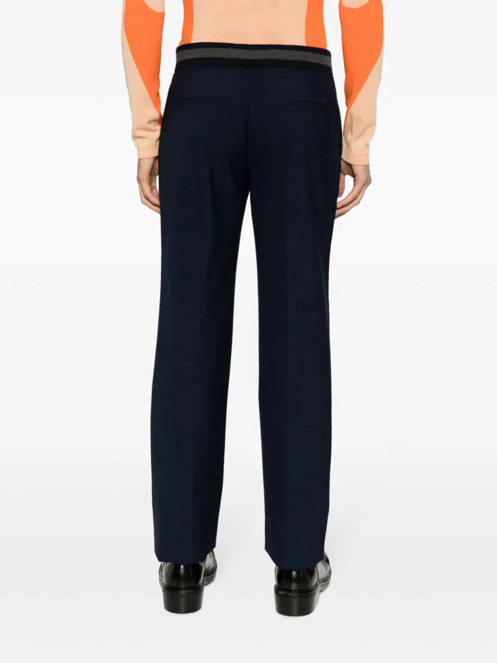 Mid-Rise Stripe-Detail Trousers - Image 4