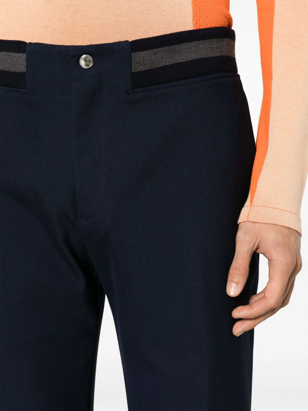 Mid-Rise Stripe-Detail Trousers - Image 5