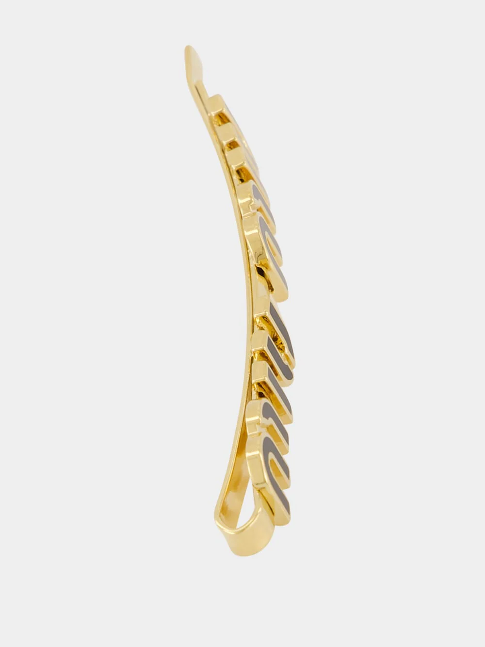 Black Enamel Logo Hair Clip - Image 4