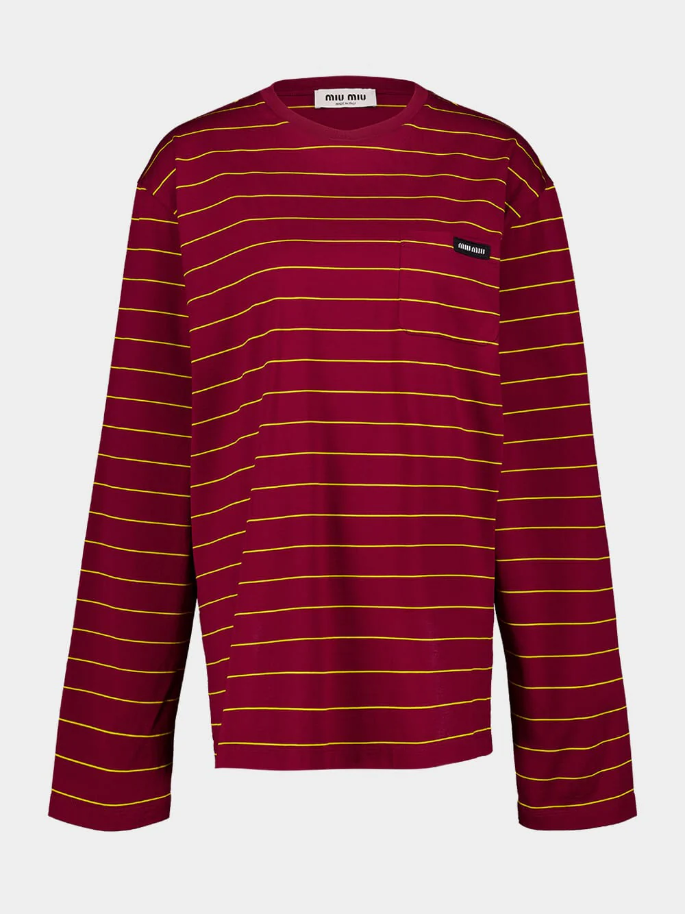 Amaranth Striped Cotton T-Shirt