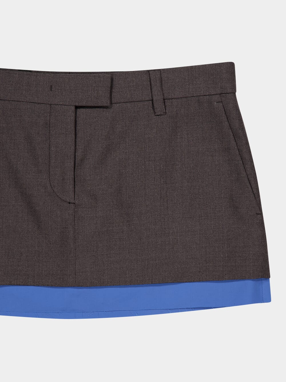 Anthracite Gray Gabardine Miniskirt - Image 5