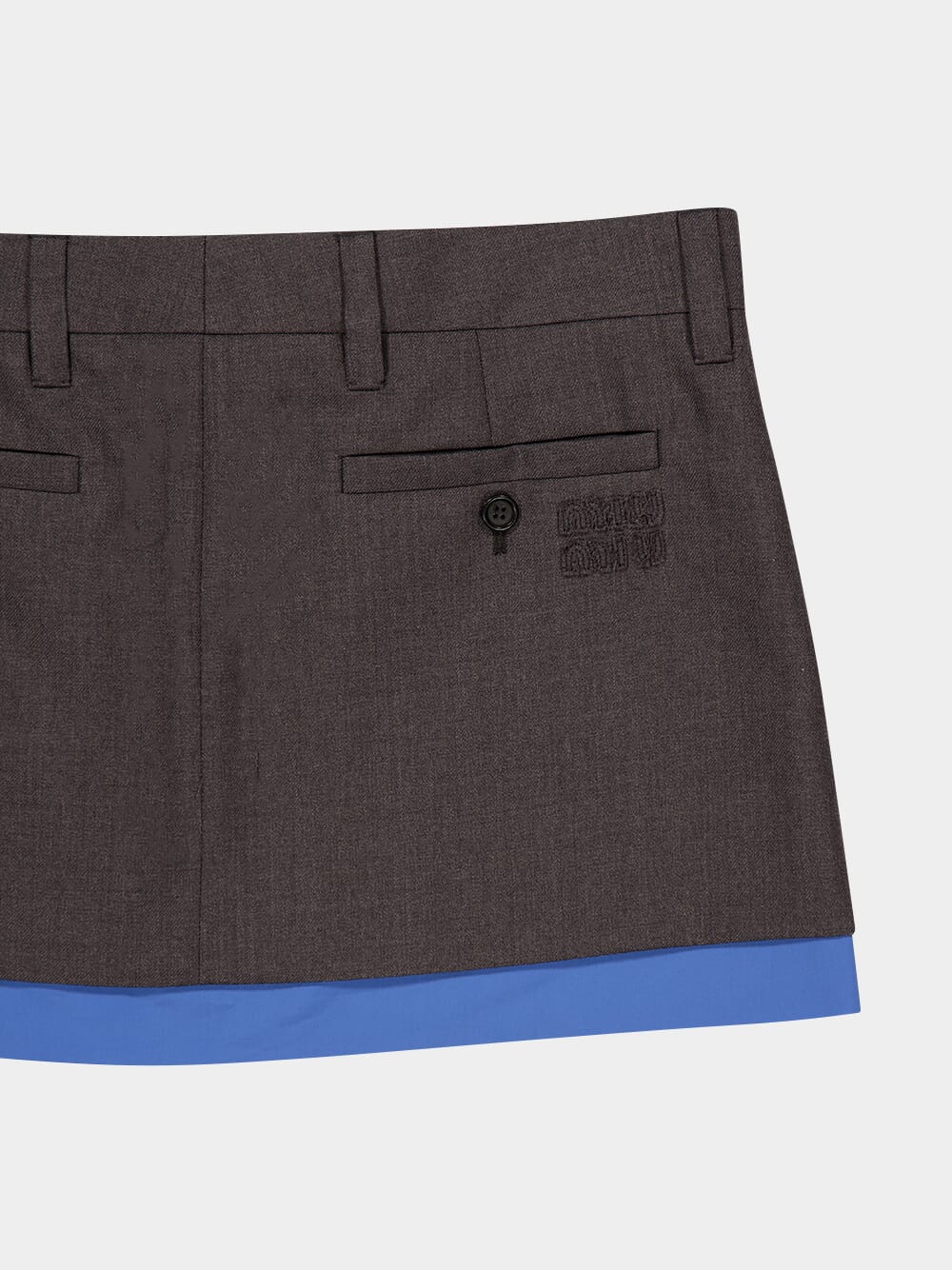 Anthracite Gray Gabardine Miniskirt - Image 6