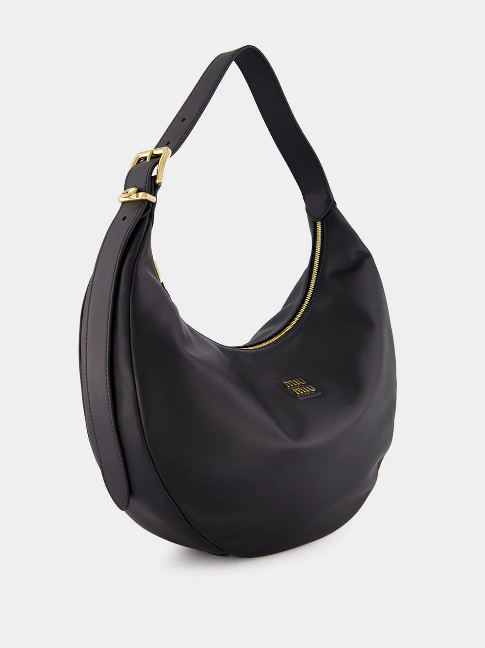 Black Leather Hobo Bag - Image 2