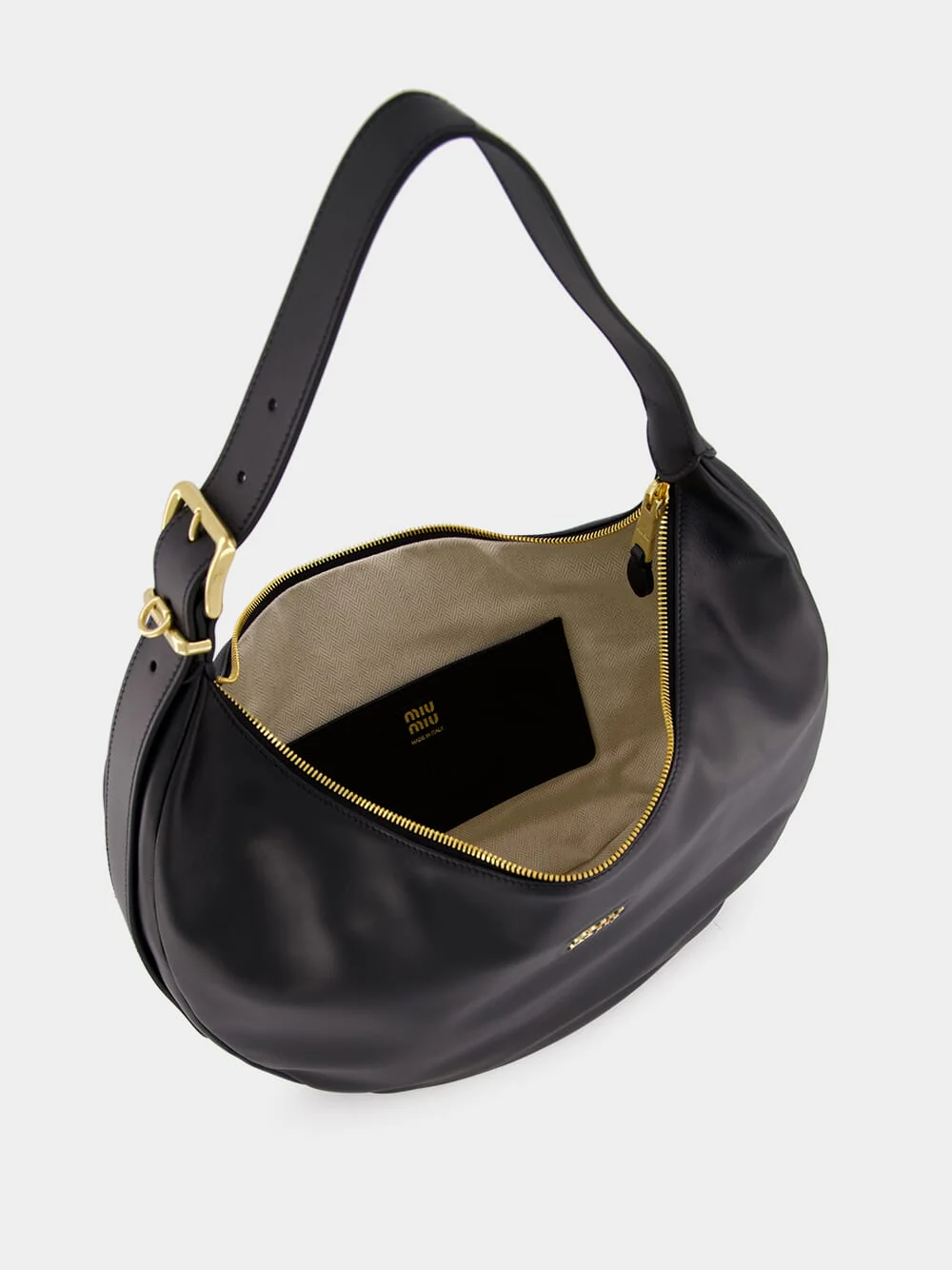 Black Leather Hobo Bag - Image 5