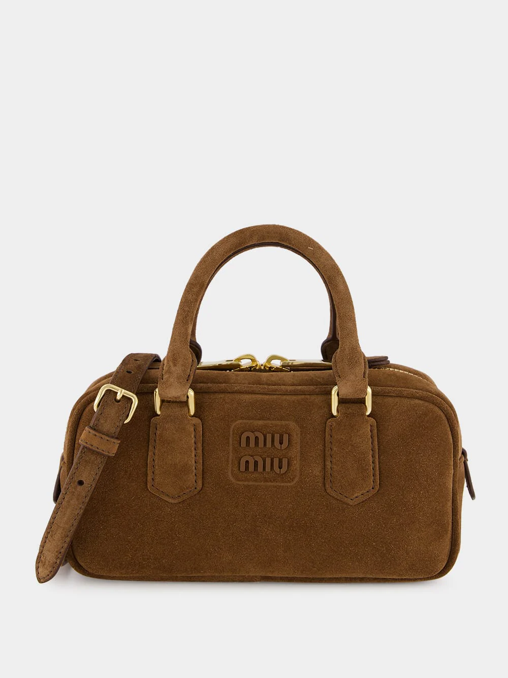 Cocoa Brown Suede Arcadie Top-Handle Bag