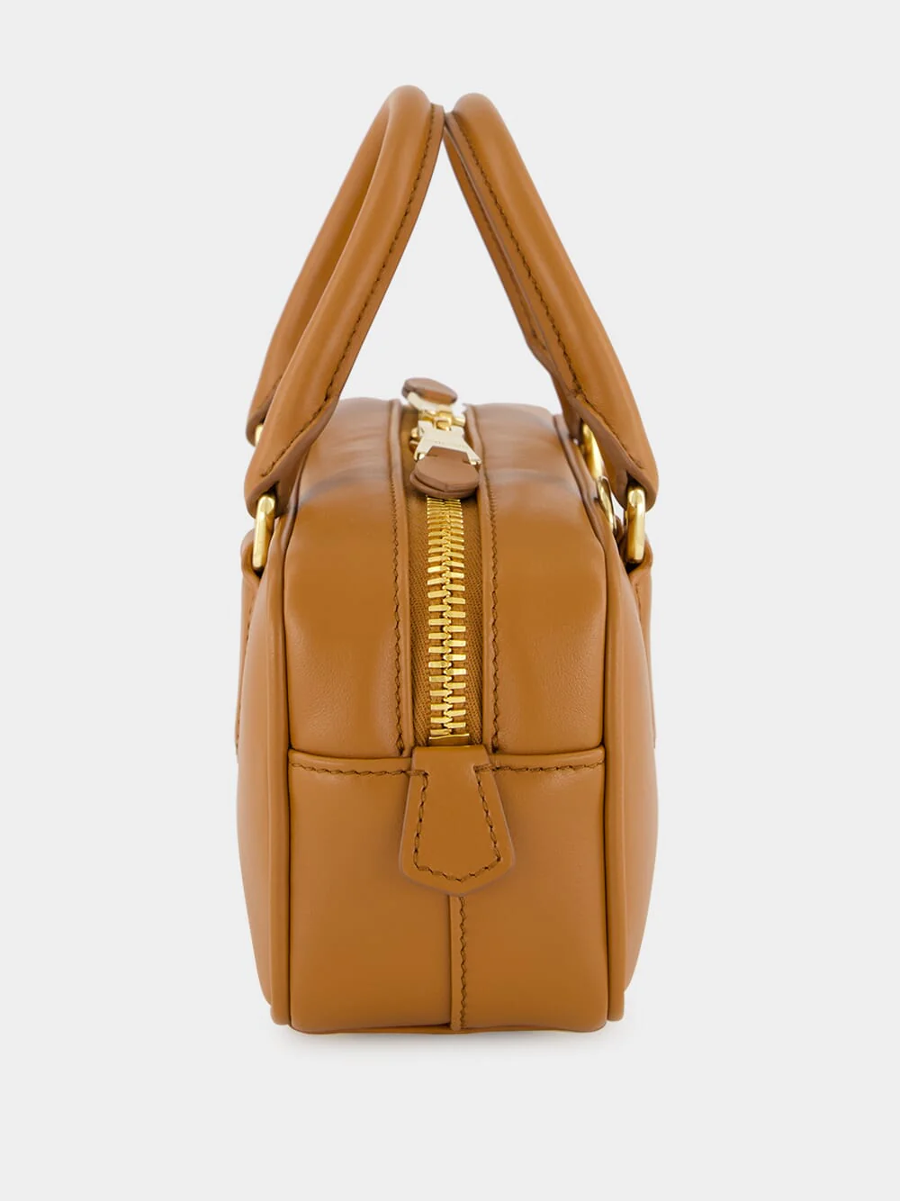 Cognac Brown Arcadie Leather Bag - Image 4