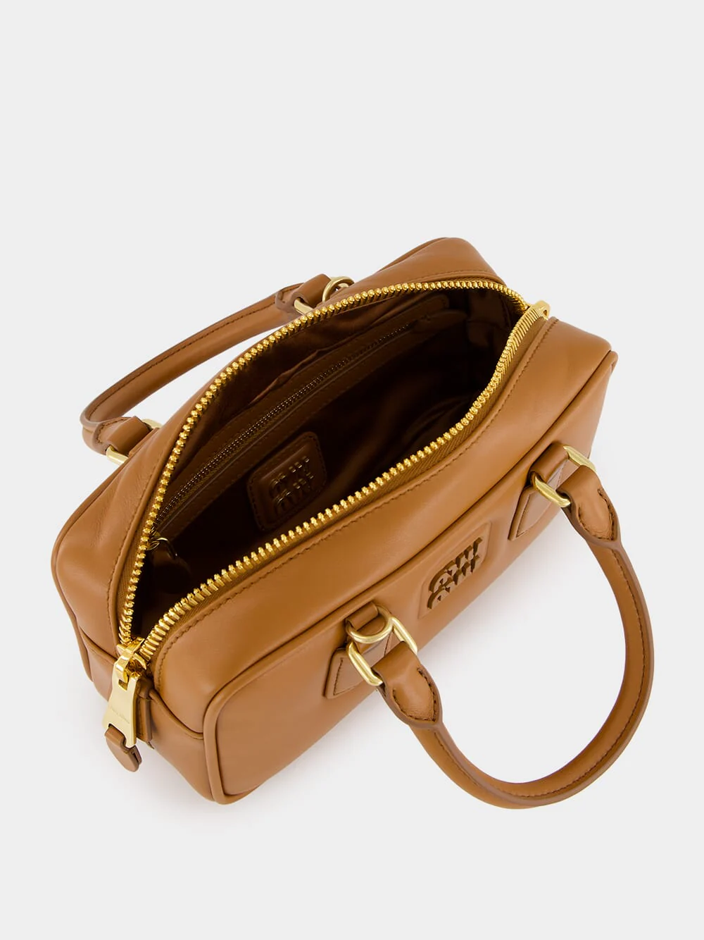 Cognac Brown Arcadie Leather Bag - Image 6