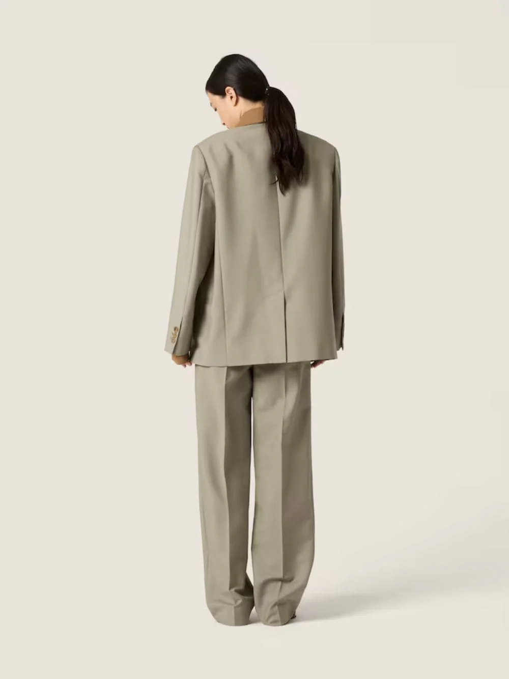 Beige Kid Mohair Single-Breasted Jacket - Image 3