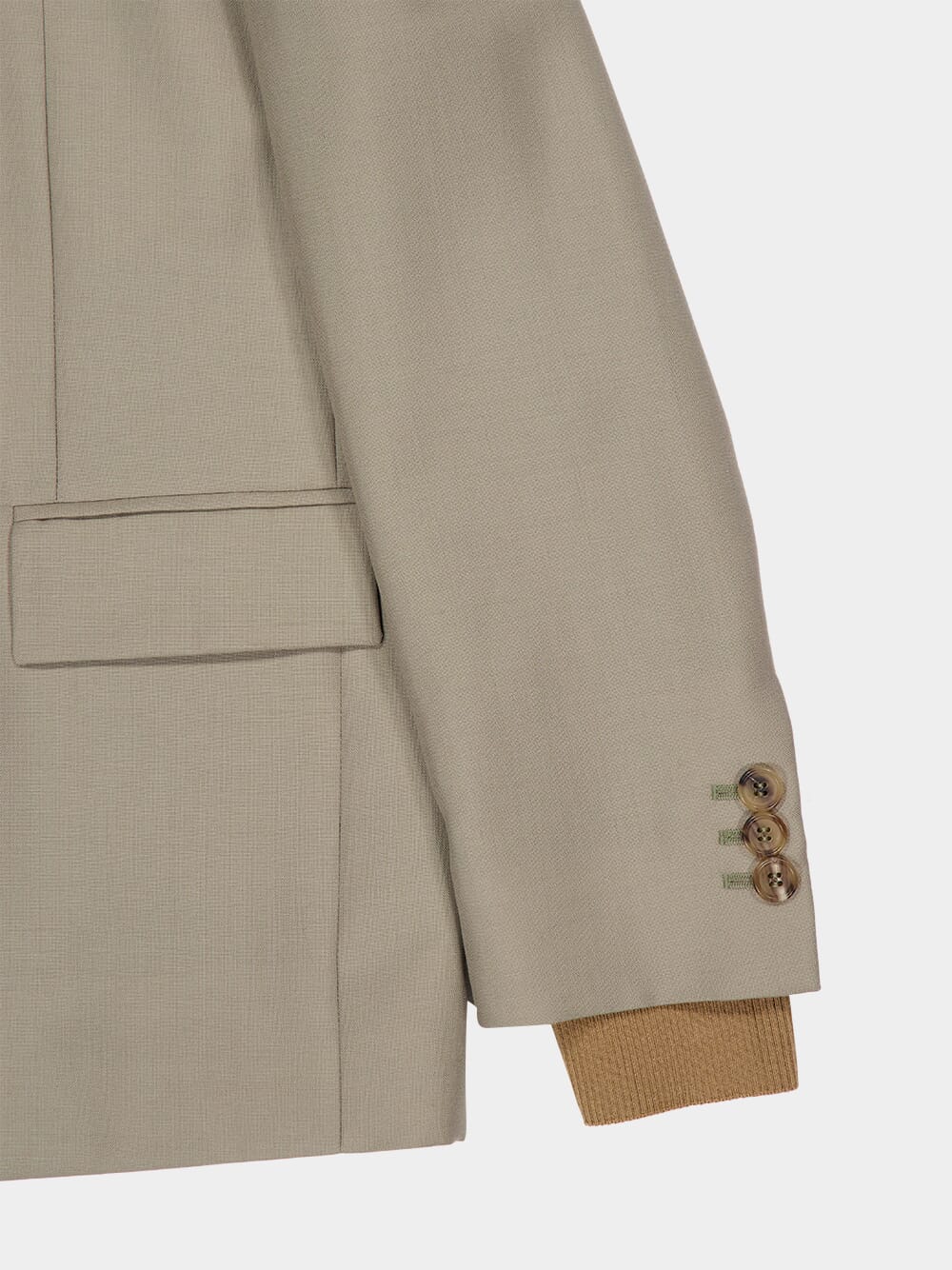 Beige Kid Mohair Single-Breasted Jacket - Image 6