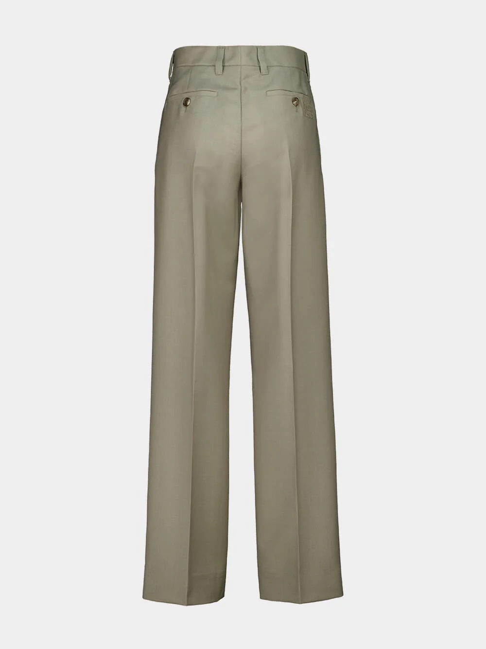 Beige Kid Mohair Straight-Leg Pants - Image 2
