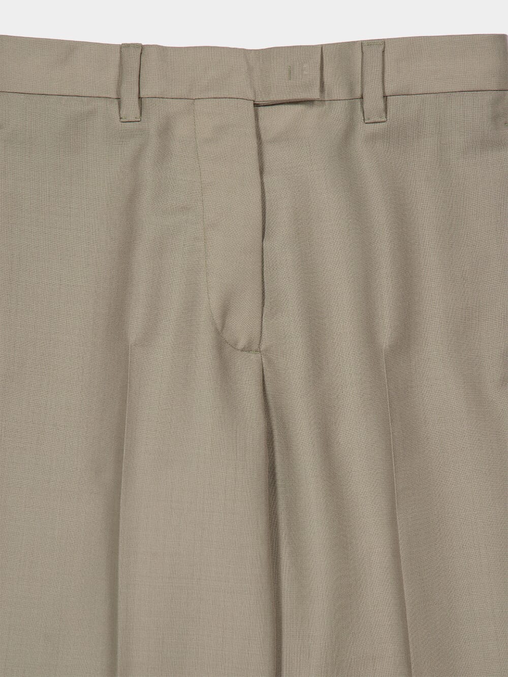 Beige Kid Mohair Straight-Leg Pants - Image 3