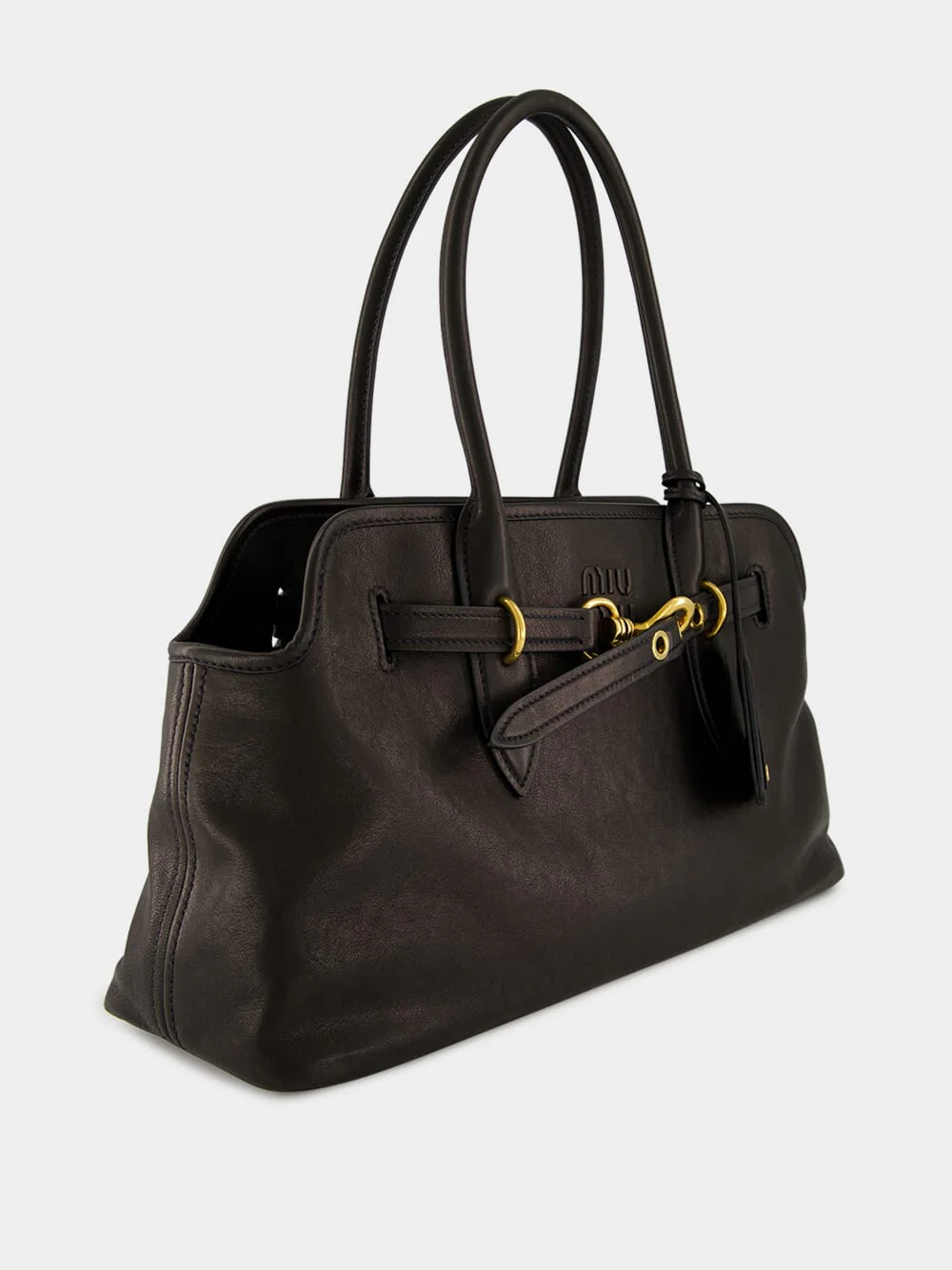 Black Aventure Large Nappa Leather Bag - Image 3