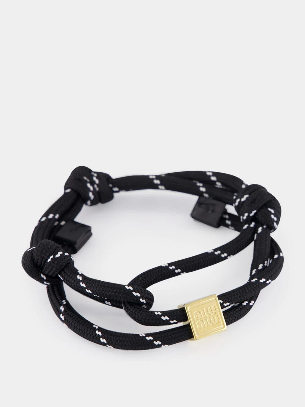 Black Cord Bracelet with Leather Tips - Image 5