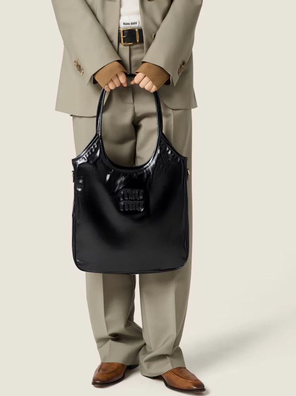 Black Leather Ivy Tote Bag - Image 3