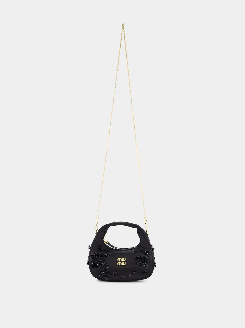 Black Wander Embroidered Satin Duchesse Mini Bag - Image 2