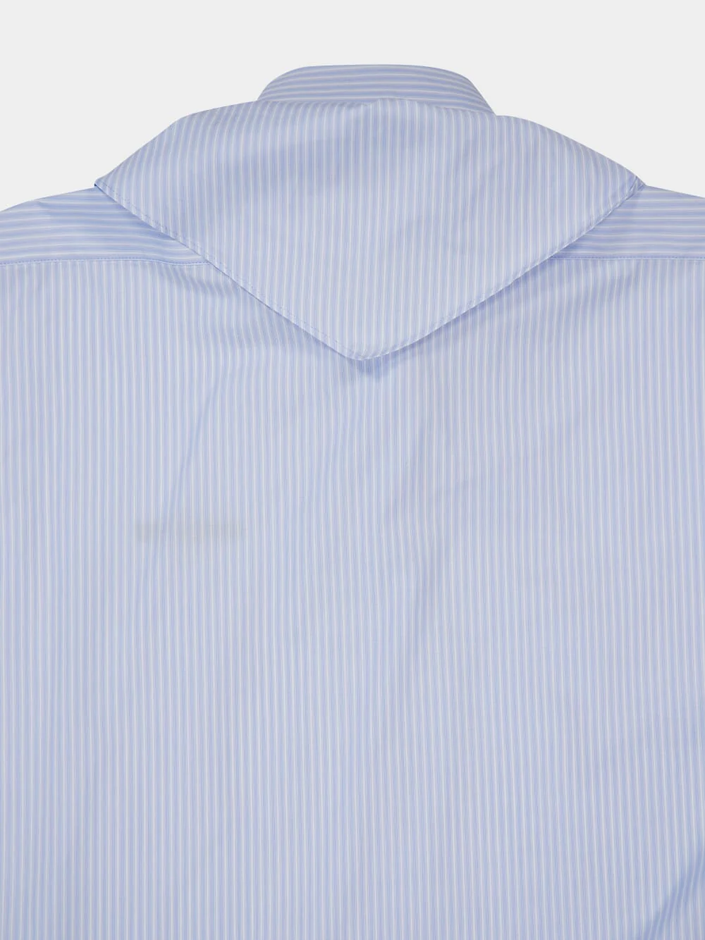Blue Oversized Bow Neck Cotton Shirt - Image 5