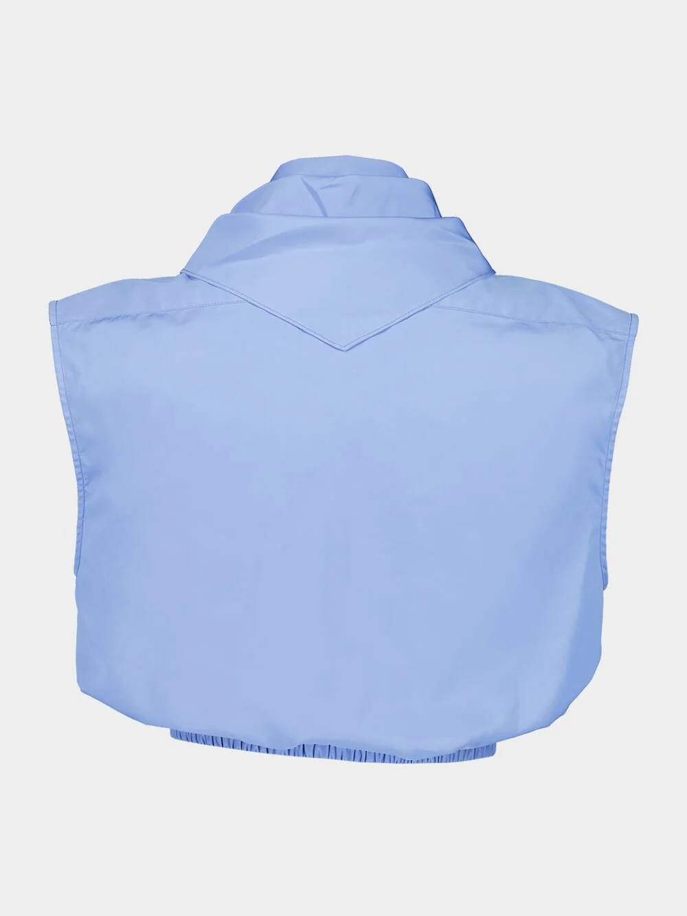 Blue Sleeveless Shirt with Bow Neck - Image 2