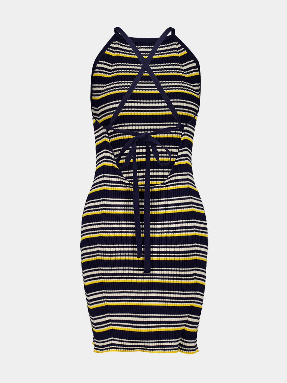 Blue Striped Cotton Dress - Image 2