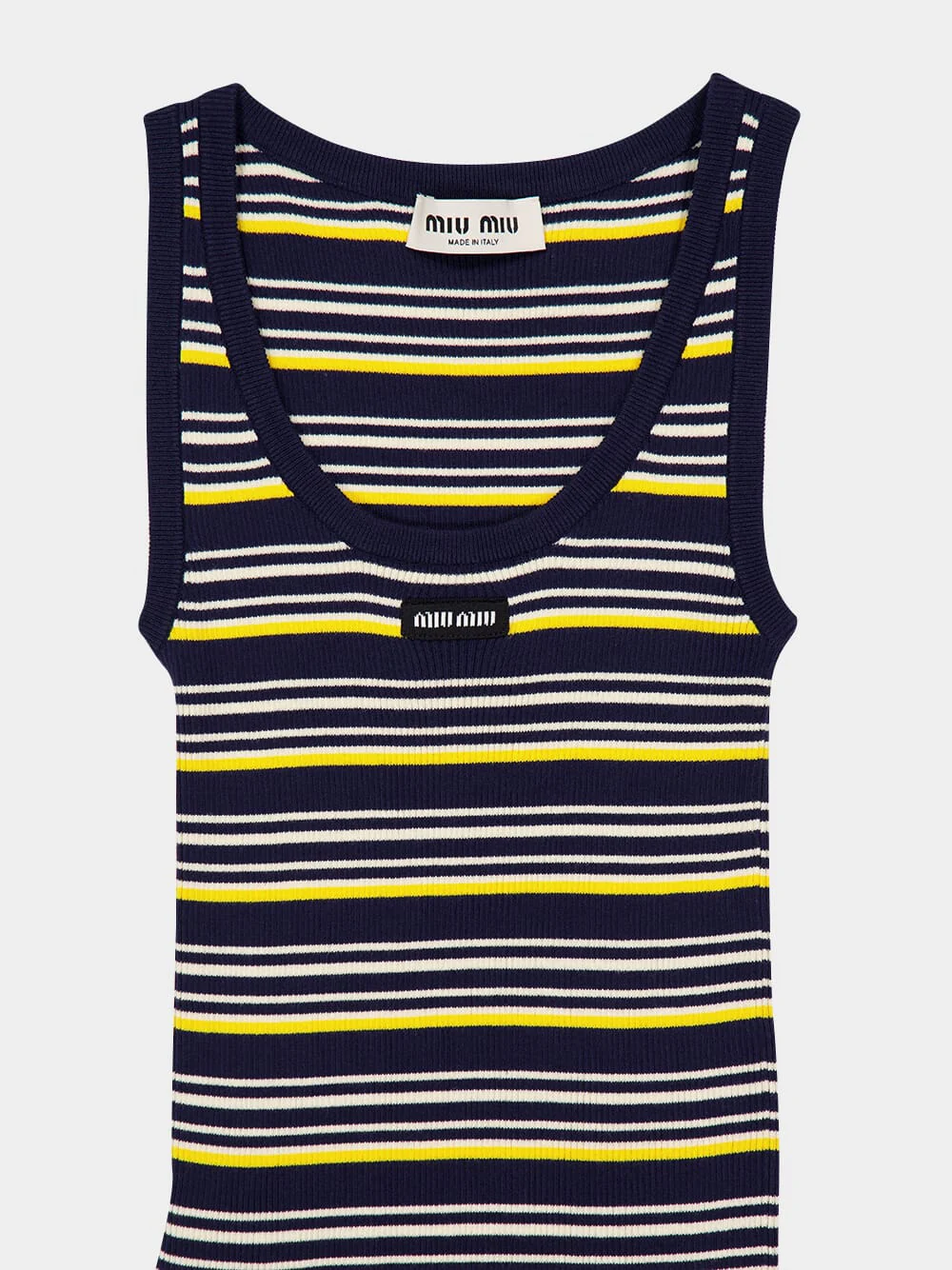 Blue Striped Cotton Tank Top - Image 3