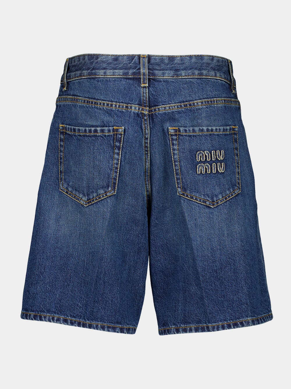 Blue Washed Denim Bermuda Shorts - Image 2