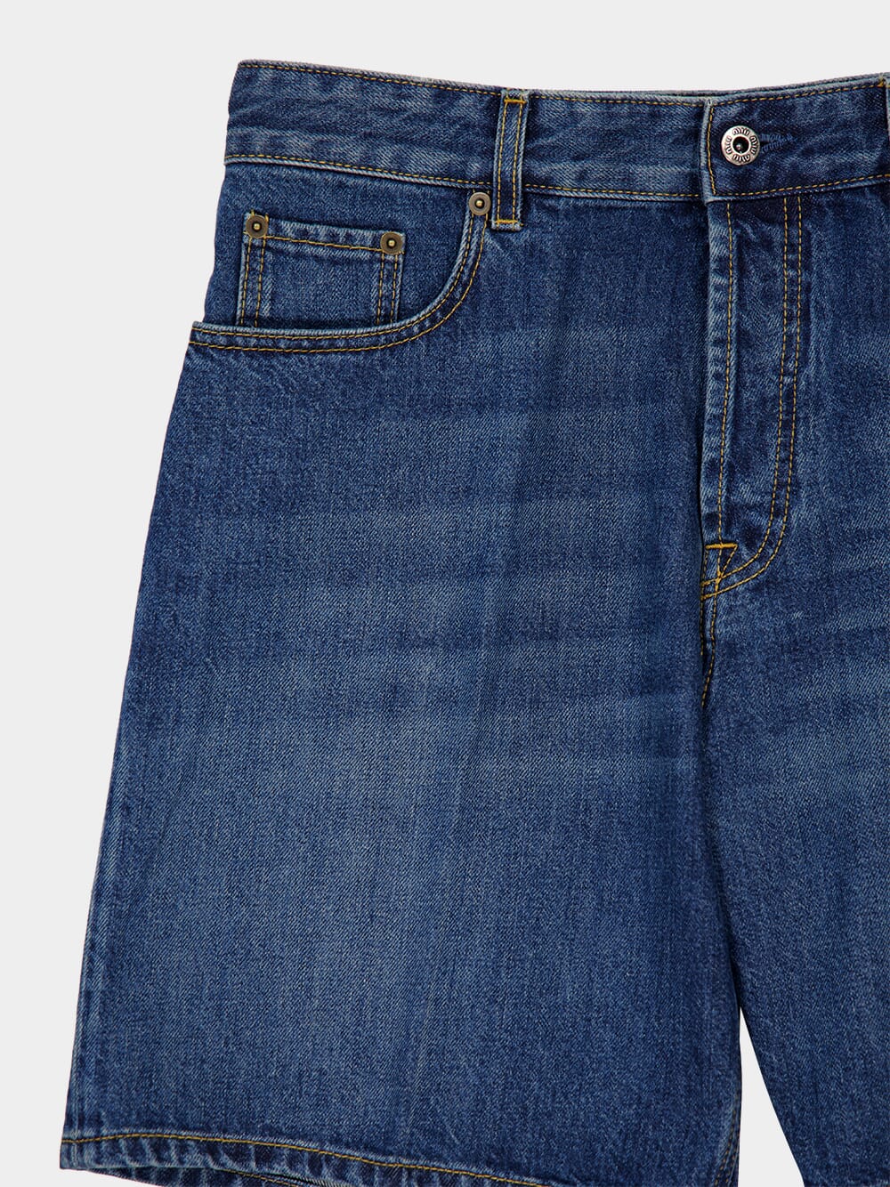 Blue Washed Denim Bermuda Shorts - Image 3
