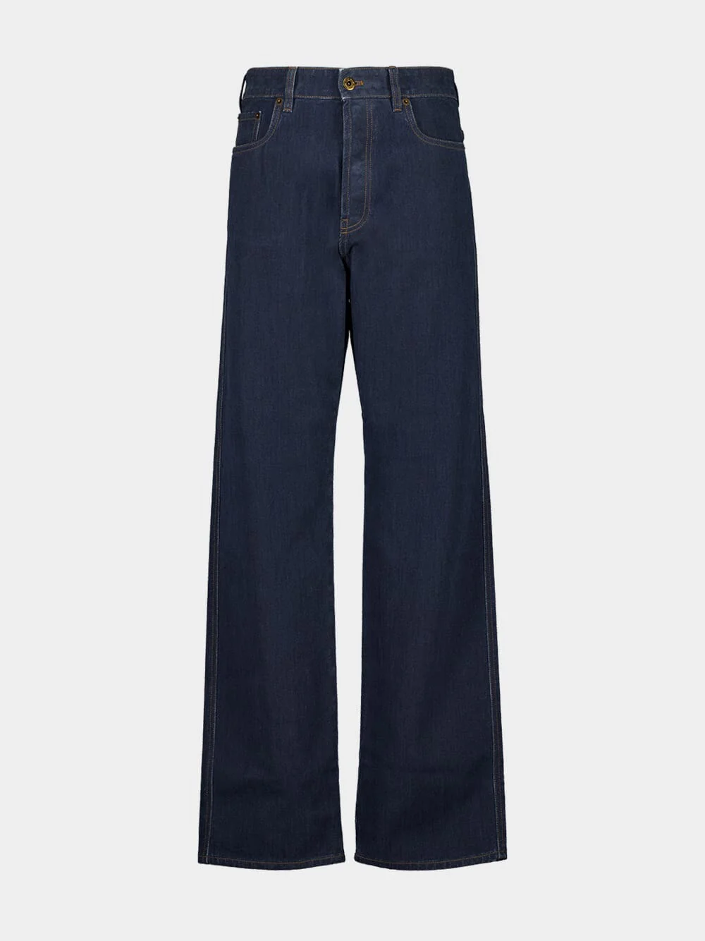 Blue Wide-Leg Denim Jeans