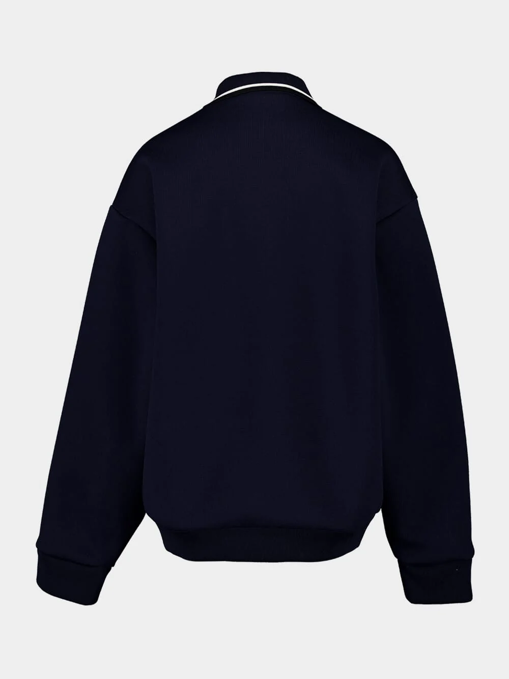 Blue Zipped Knit Blouson Jacket - Image 2