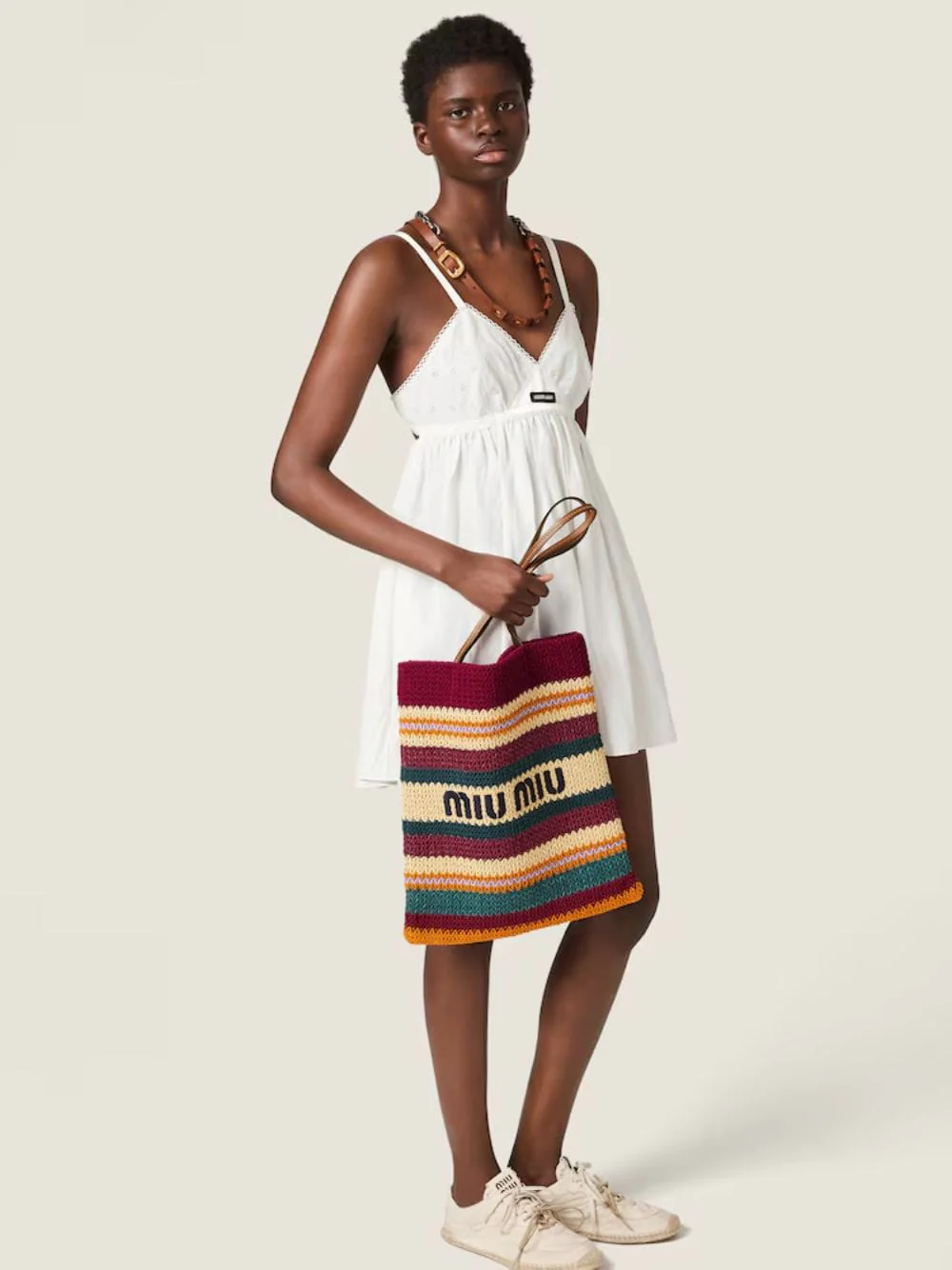 Bordeaux and Natural Raffia-Effect Woven Tote Bag - Image 6