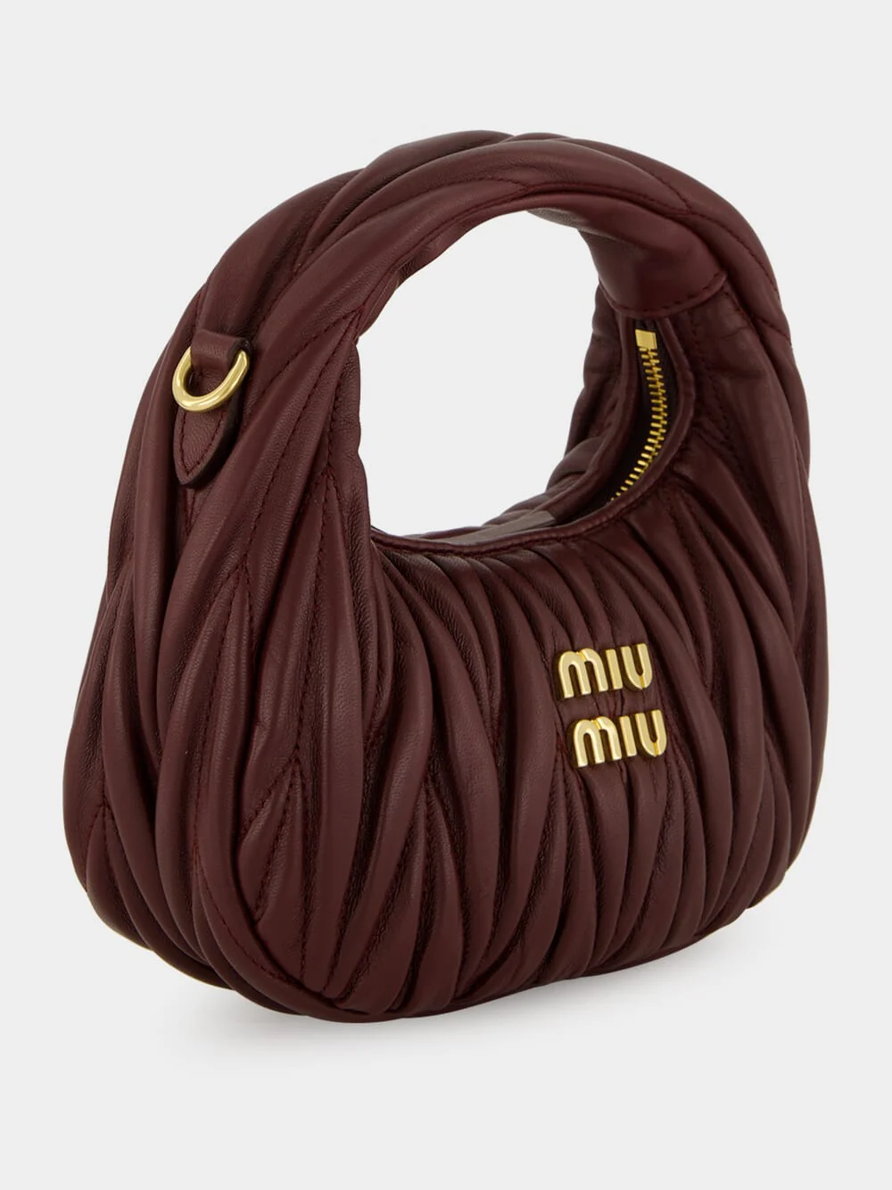 Bordeaux Wander Matelassé Nappa Mini Hobo Bag - Image 3