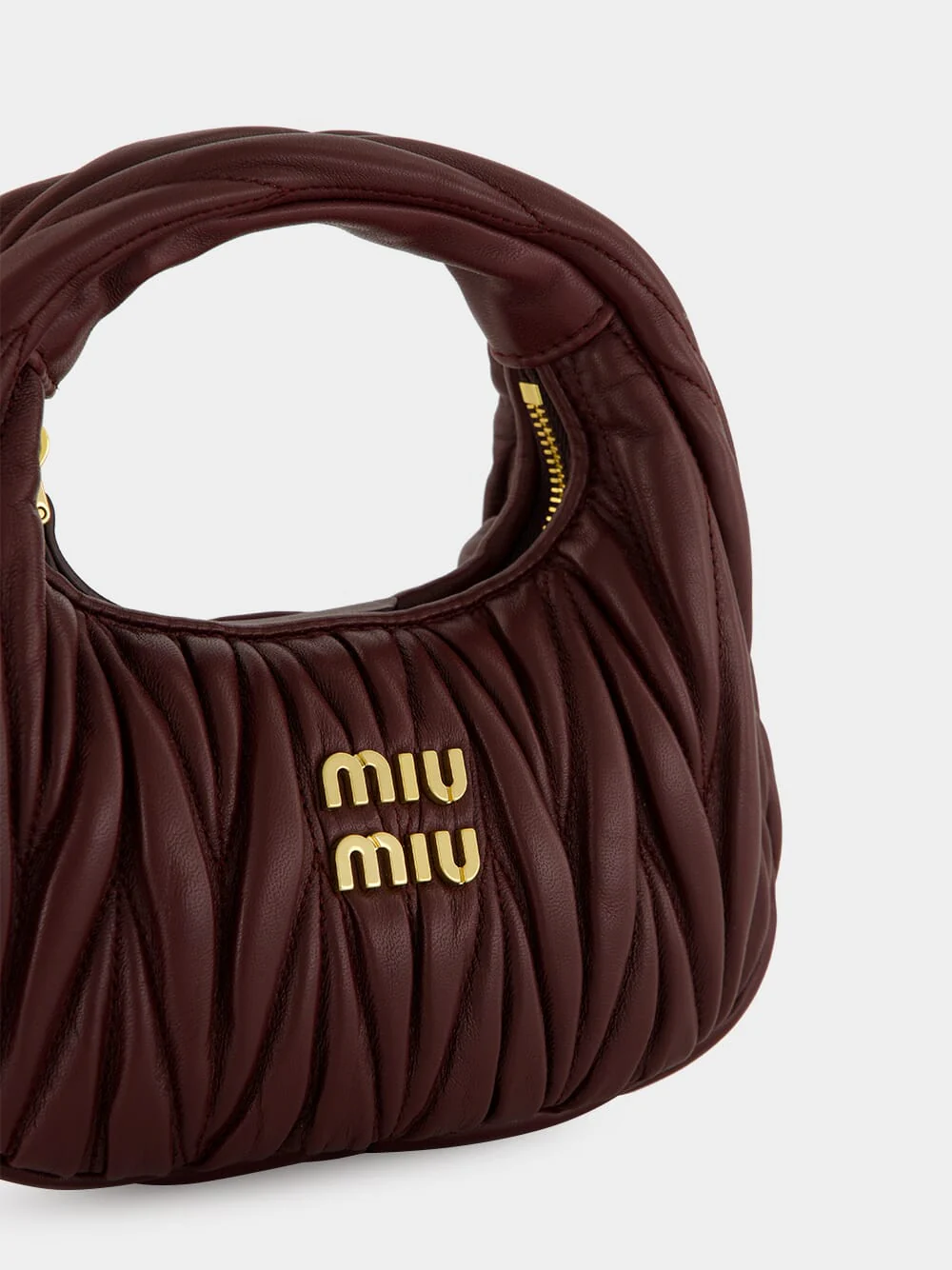 Bordeaux Wander Matelassé Nappa Mini Hobo Bag - Image 6
