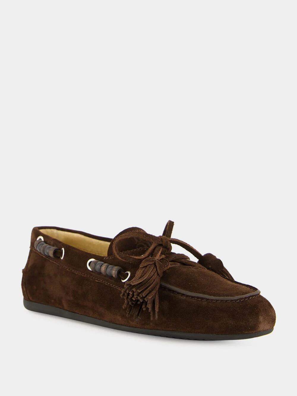 Brown Suede Tassel Loafers - Image 2