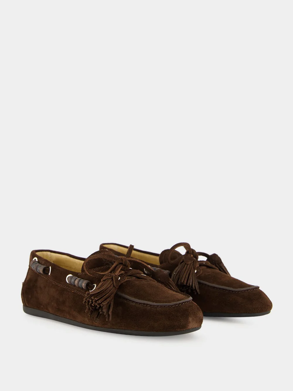 Brown Suede Tassel Loafers - Image 3