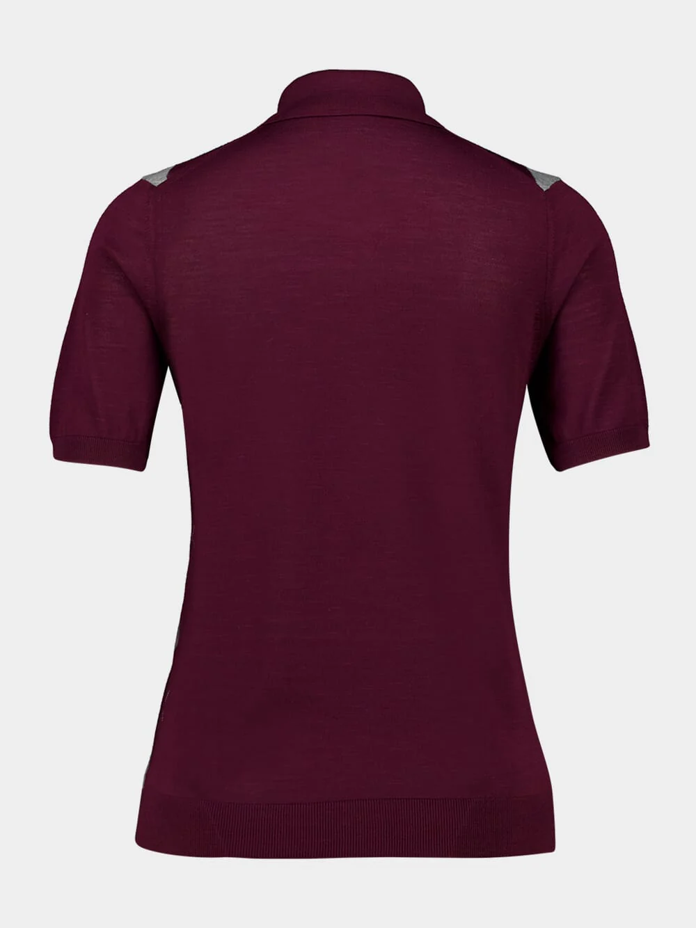 Burgundy Argyle Wool Polo Shirt - Image 3