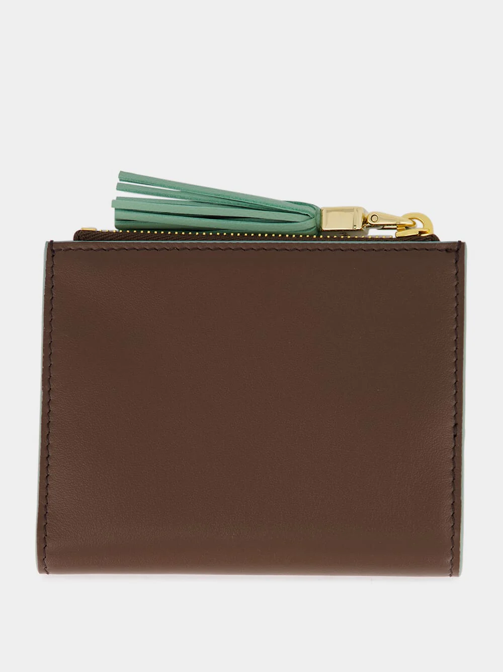 Burnt and Aquamarine Small Leather Wallet - Image 2