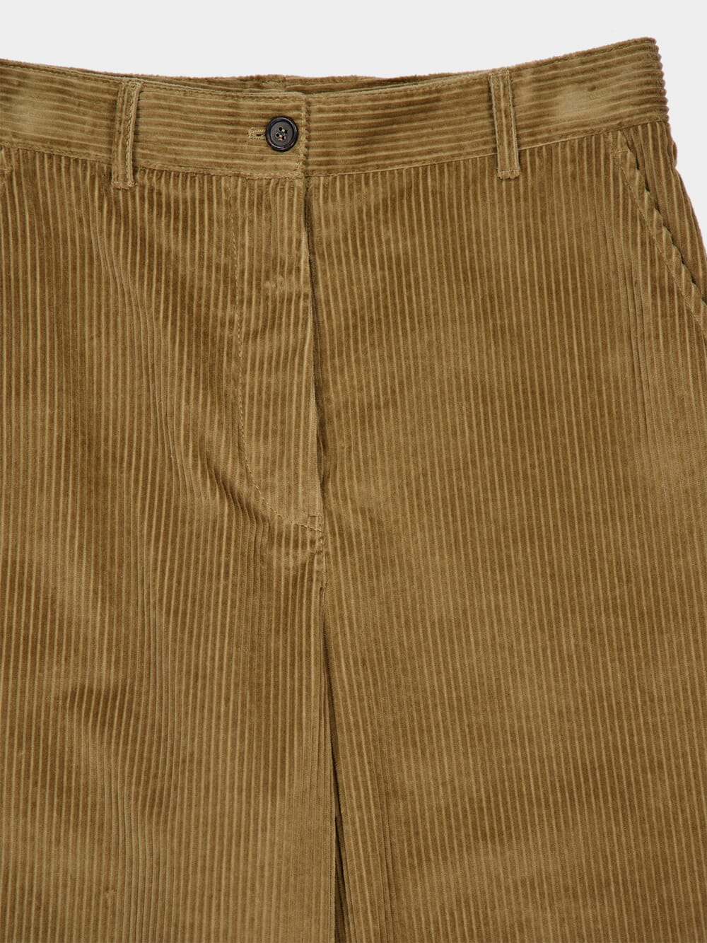 Camel Wide-Leg Corduroy Trousers - Image 3