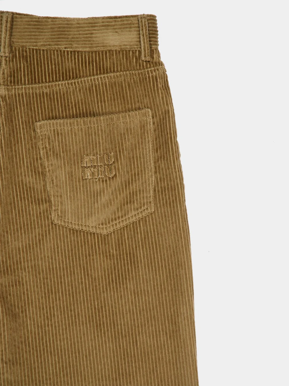 Camel Wide-Leg Corduroy Trousers - Image 4