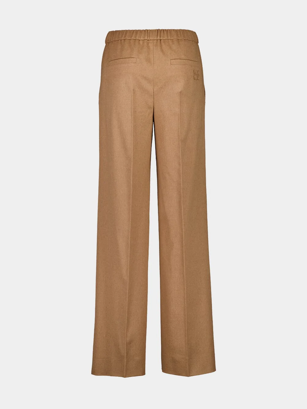 Camel Wide-Leg Woven Trousers - Image 2