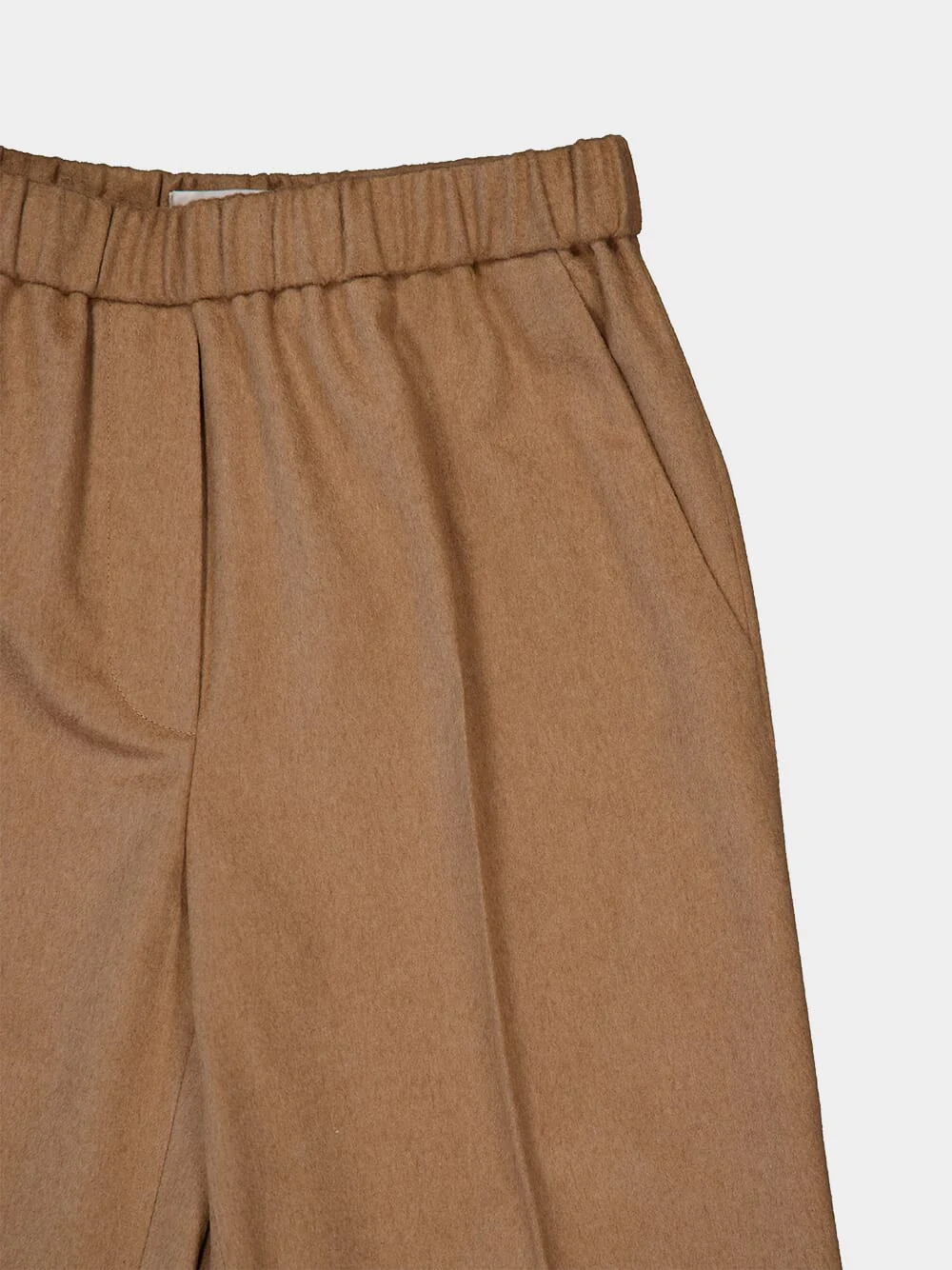 Camel Wide-Leg Woven Trousers - Image 3