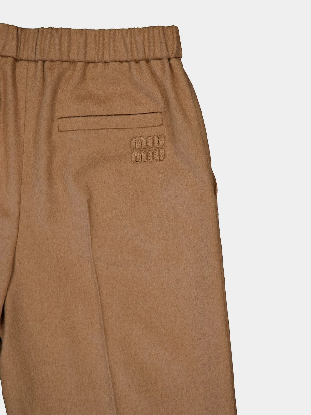 Camel Wide-Leg Woven Trousers - Image 4