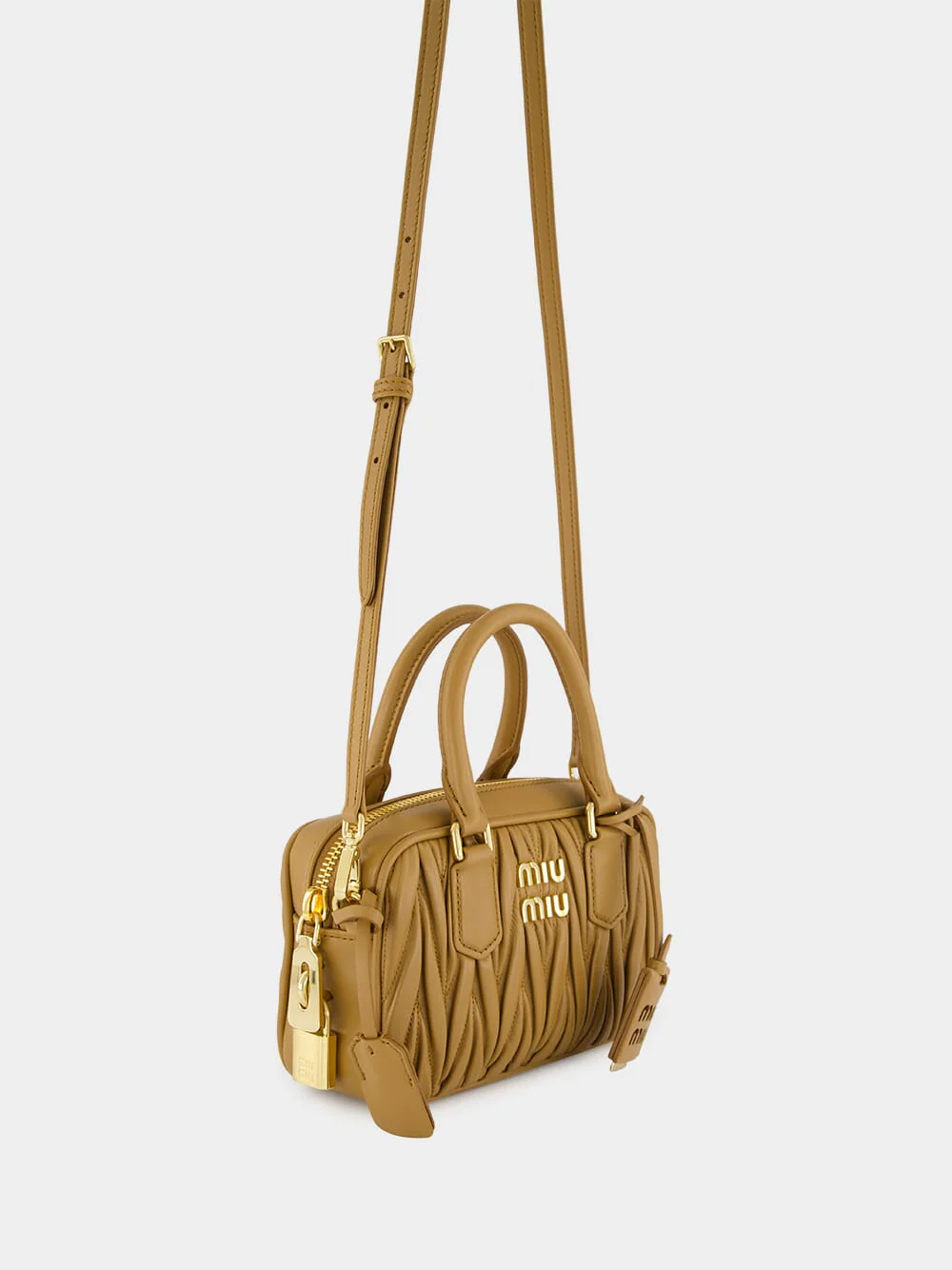 Caramel Arcadie Matelassé Leather Small Bag - Image 4