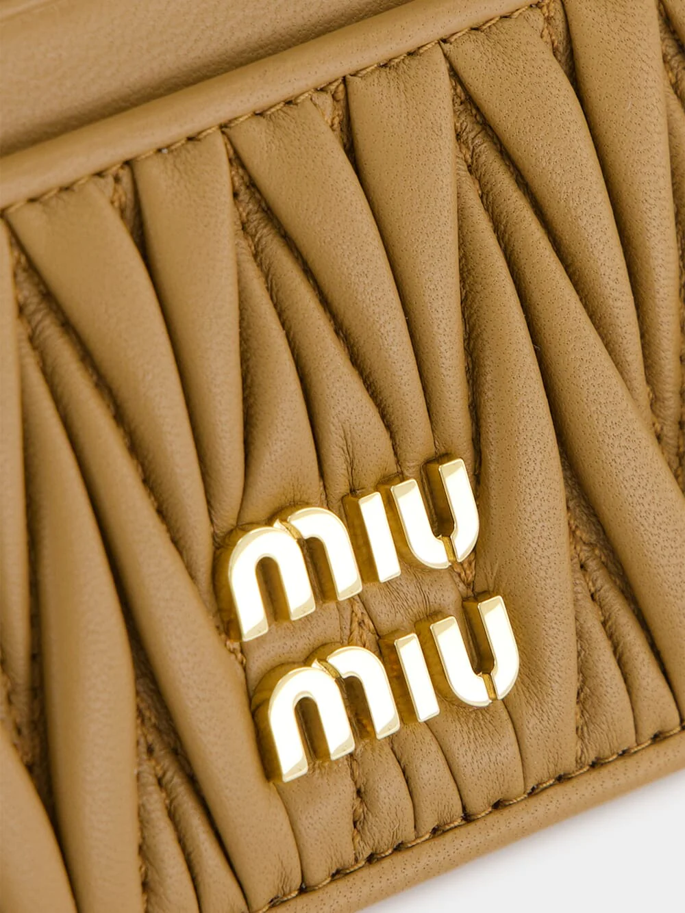 Caramel Matelassé Nappa Leather Card Holder - Image 3