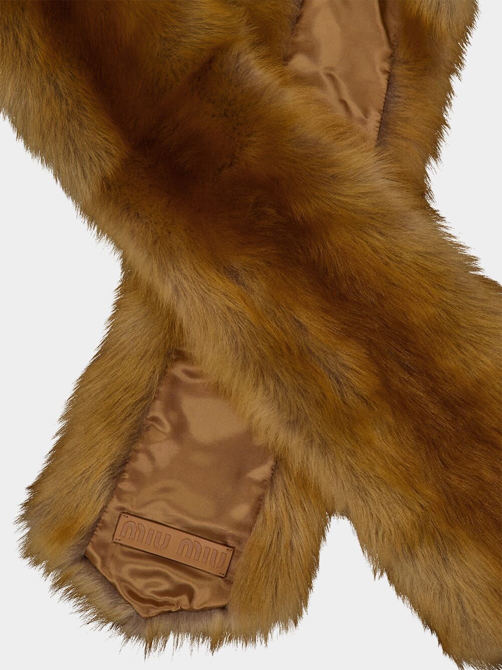 Caramel Shearling Fur Stole - Image 5